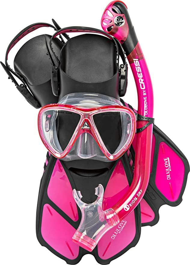 Cressi Adult Snorkeling Set (Mask, Dry Snorkel, Adjustable Fins) Ideal for Travel - Lightweight C... | Amazon (US)