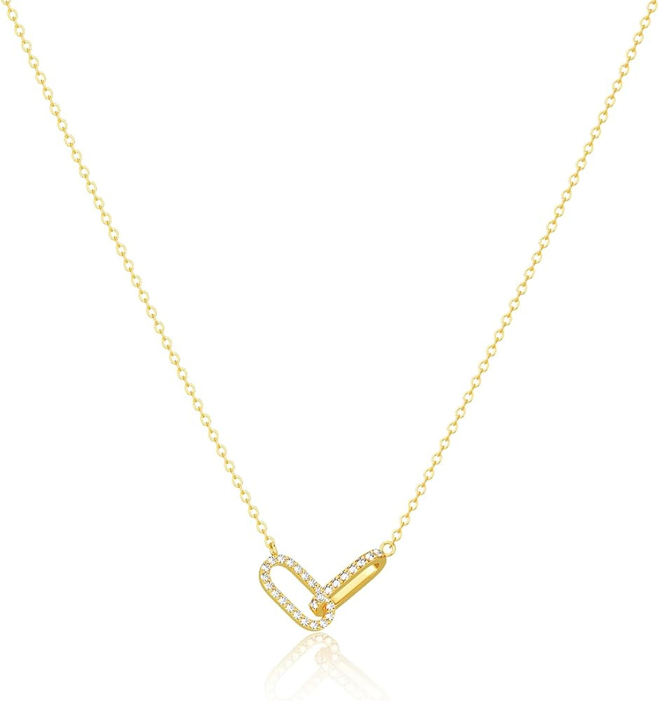 Freekiss Gold Pendant Necklace for Women, Dainty Diamond Necklaces for Women Simple 14K Gold Plat... | Amazon (US)