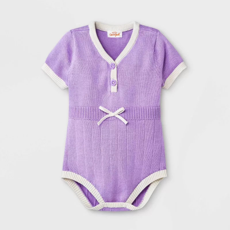 Baby Girls' Sweater Romper - Cat & Jack™ Purple | Target