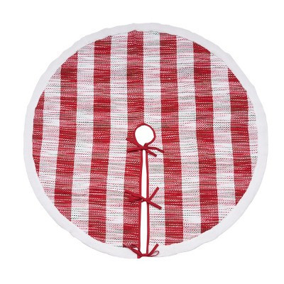 C&F Home Red & White Stripes Woven Mélange Christmas Tree Skirt 54" | Target