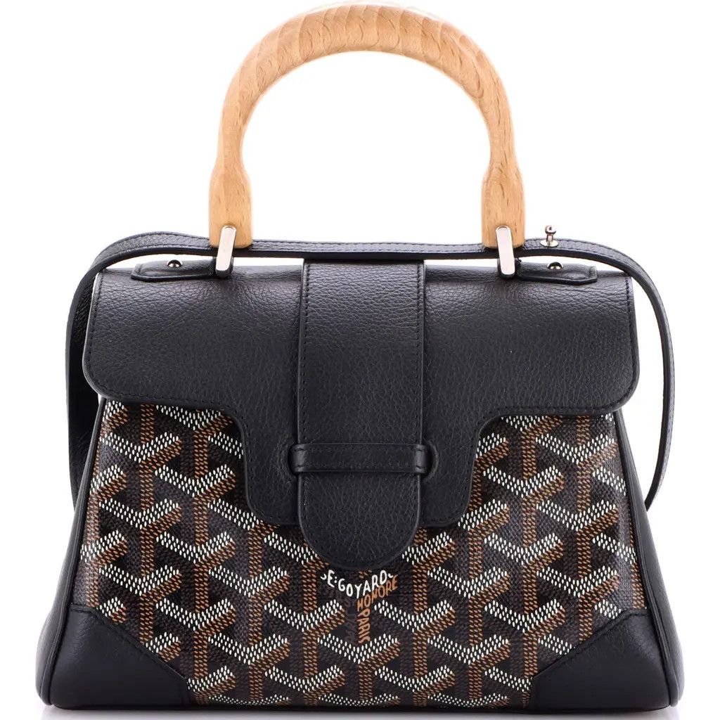Pre-Owned Goyard Saigon Top Handle Bag Coated Canvas with Leather Mini in Black at Nordstrom, Size X-Small | Nordstrom