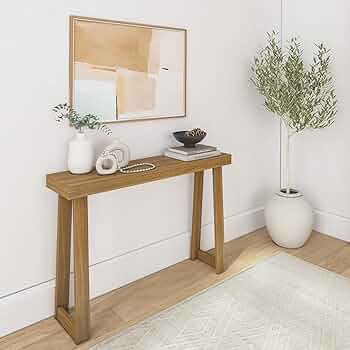 Plank+Beam Solid Wood Console Table, 46.25 Inch, Sofa Table, Narrow Entryway Table for Hallway, B... | Amazon (US)