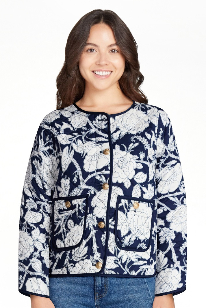 Time and Tru Women's Quilted Cotton Jacket, Sizes XS-XXXL | Walmart (US)