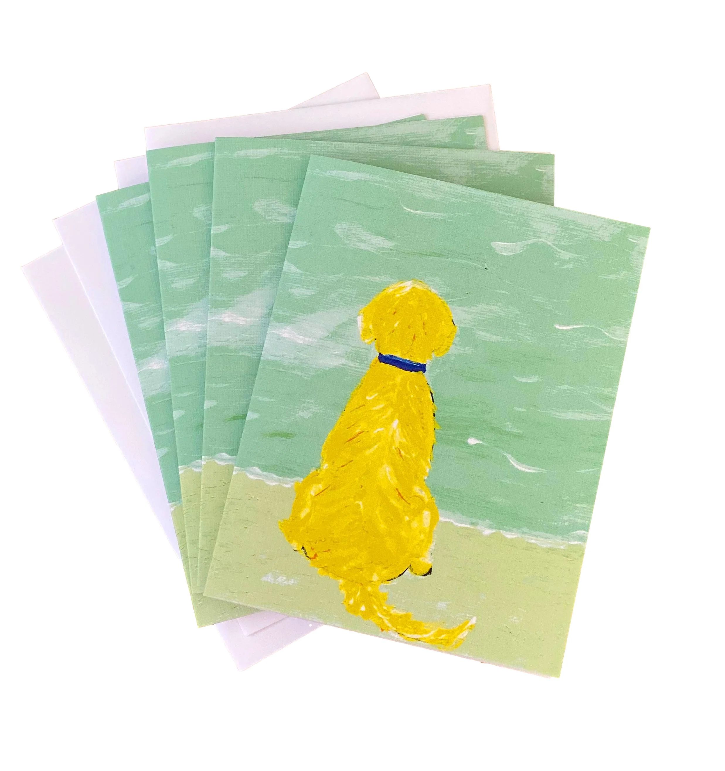Golden Beach Dog Notecard Set | Lemondaisy Design | Lemondaisy Design