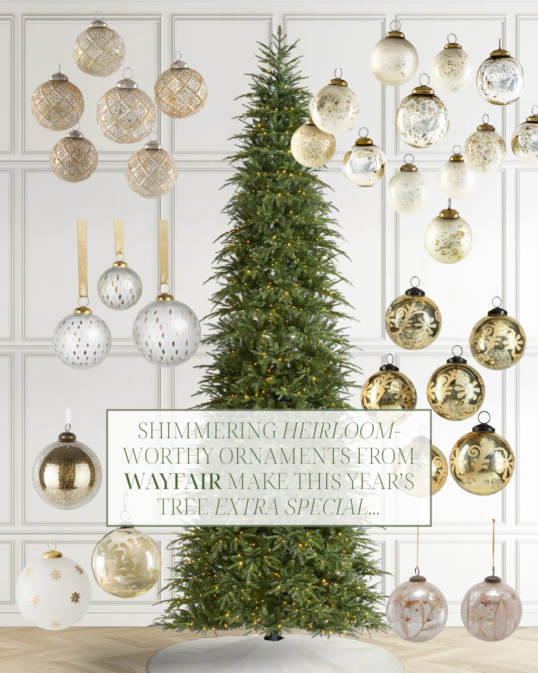 Shimmering, heirloom-worthy ornaments to make this year’s Christmas tree décor extra special – the perfect touch of gold, mercury glass, and holiday sparkle.
 @wayfair #AD #WayfairPartner #Wayfair 

 #LTKSeasonal #LTKHome #LTKFindsUnder50