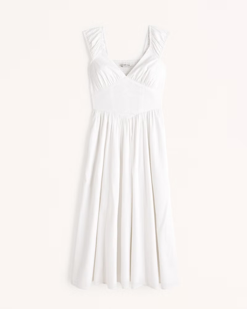 Cap Sleeve Corset Midi Dress | Abercrombie & Fitch (US)