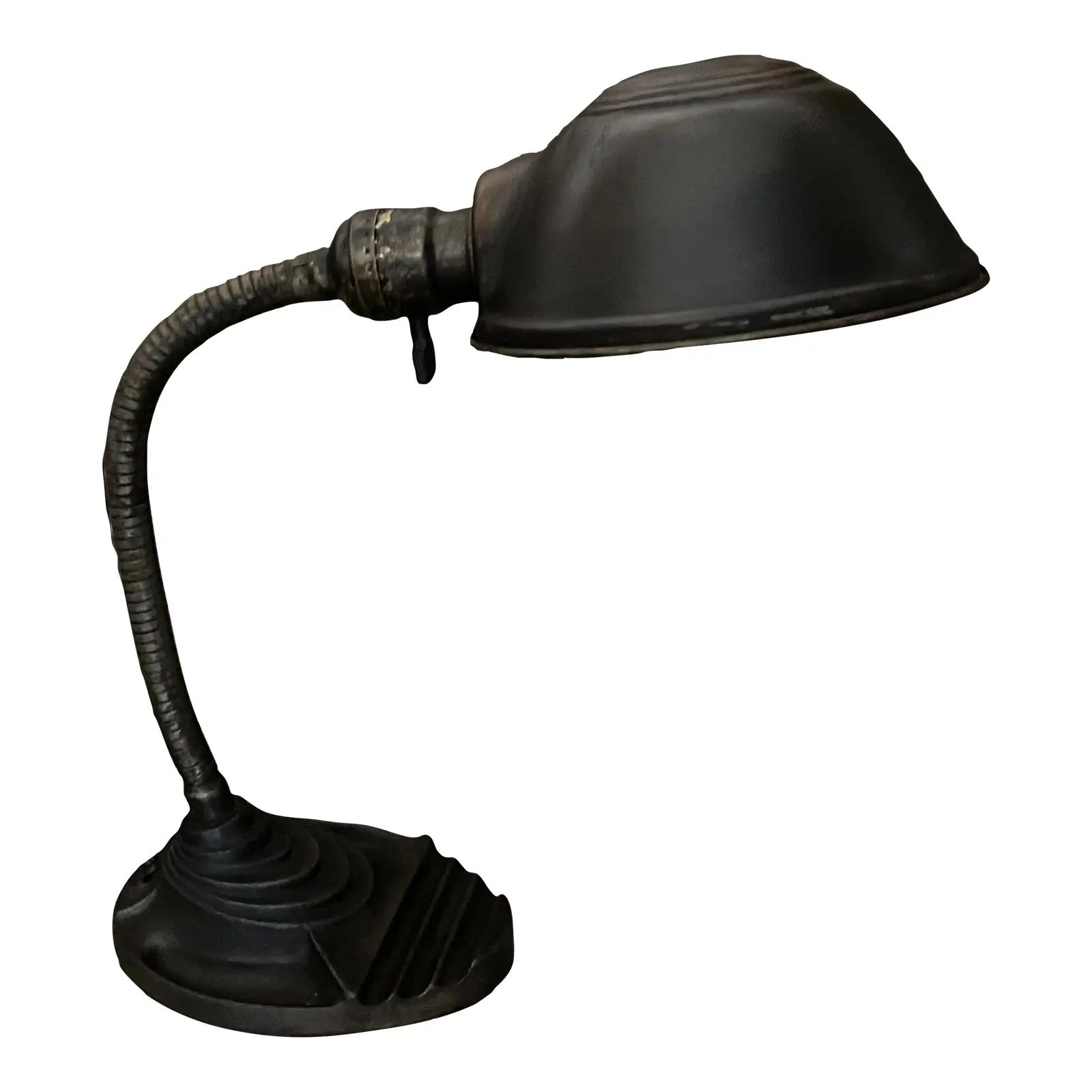 Vintage Cast Iron Lamp With Art Deco Base | Chairish