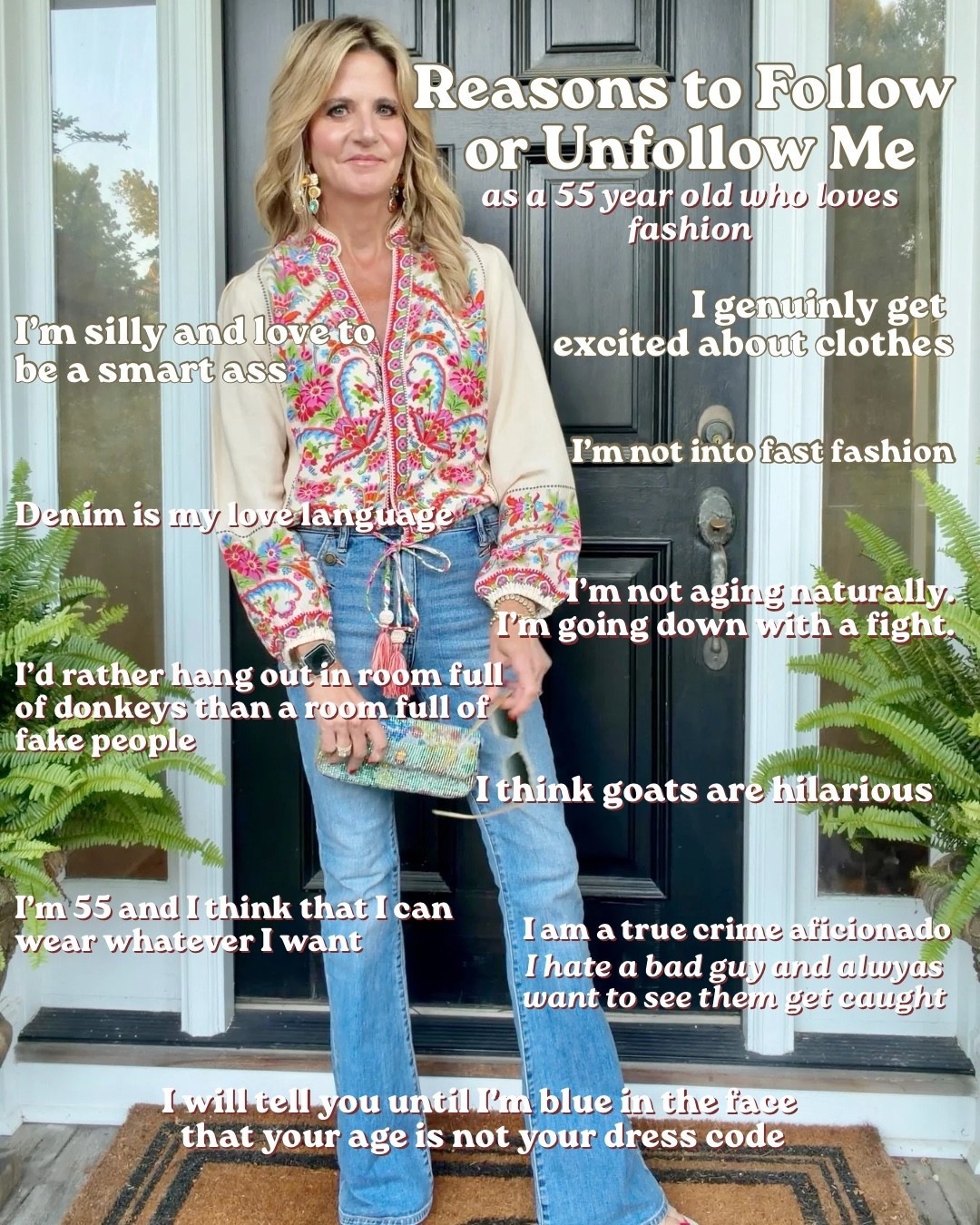 Just a little bit about me!

Love this outfit! I’m in XS in the top & 25 in the jeans!

#LTKootd #LTKOver40 #LTKSeasonal