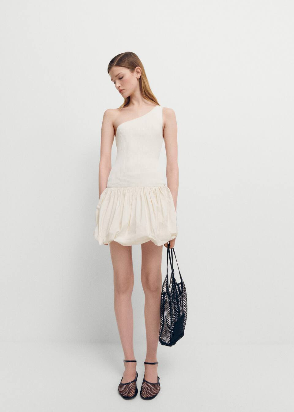 Short puffed hem dress -  Women | Mango USA | MANGO (US)