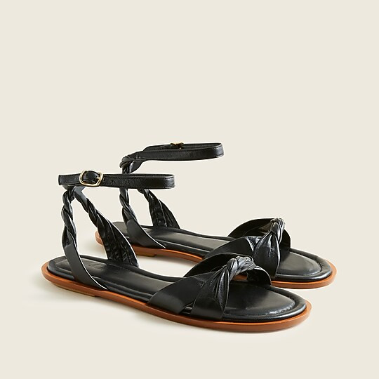 J.Crew: Sorrento Twisted-strap Sandals In Leather For Women | J. Crew US
