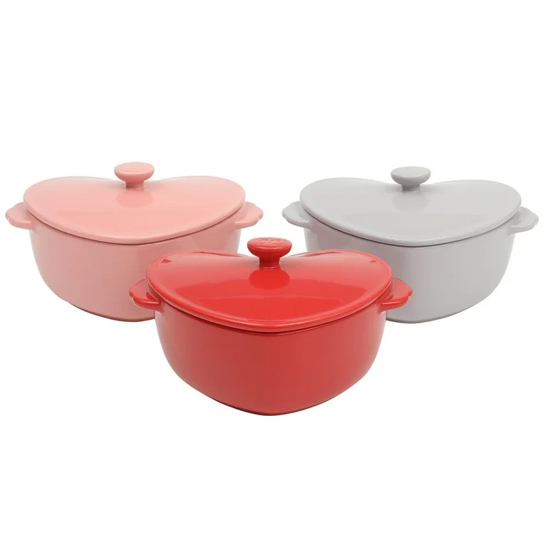 The Pioneer Woman Assorted Mini Heart Ceramic Cocottes, 3-Pack - Walmart.com | Walmart (US)