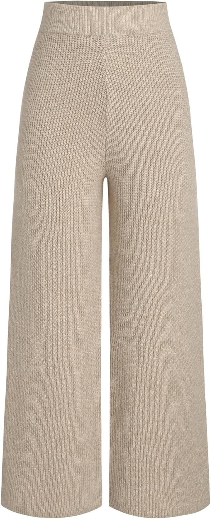 CIDER Lounge Pants Women Wide Leg Mid Waist Ribbed Knit Pants Casual Solid Warm Wool-Blend Sweatp... | Amazon (US)