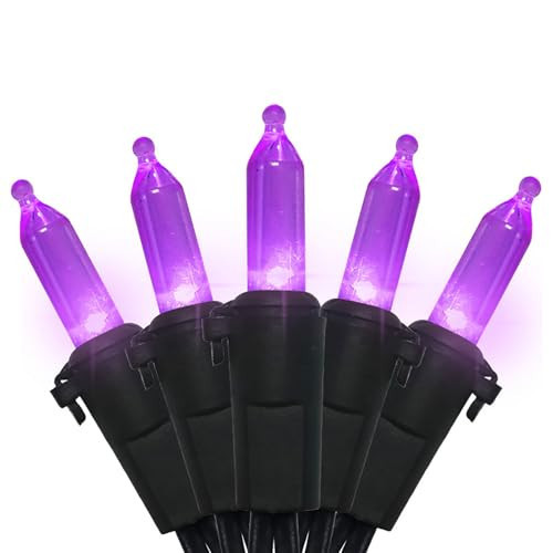 MULTI-SPARKING Purple LED Halloween Lights - 100 Count Purple Christmas String Lights for Tree, Party, Holiday, Indoor and Outdoor Halloween Decorations, 33 Feet Black Wire, UL Certified, Connectable | Amazon (US)