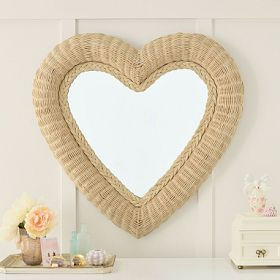 LoveShackFancy Heart Rattan Mirror (30") | Pottery Barn Teen