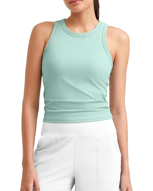 G4Free Workout Tank Tops for Women Slim Fitted Racerback Ribbed Athletic Gym Yoga Tanks Summer Ca... | Amazon (US)