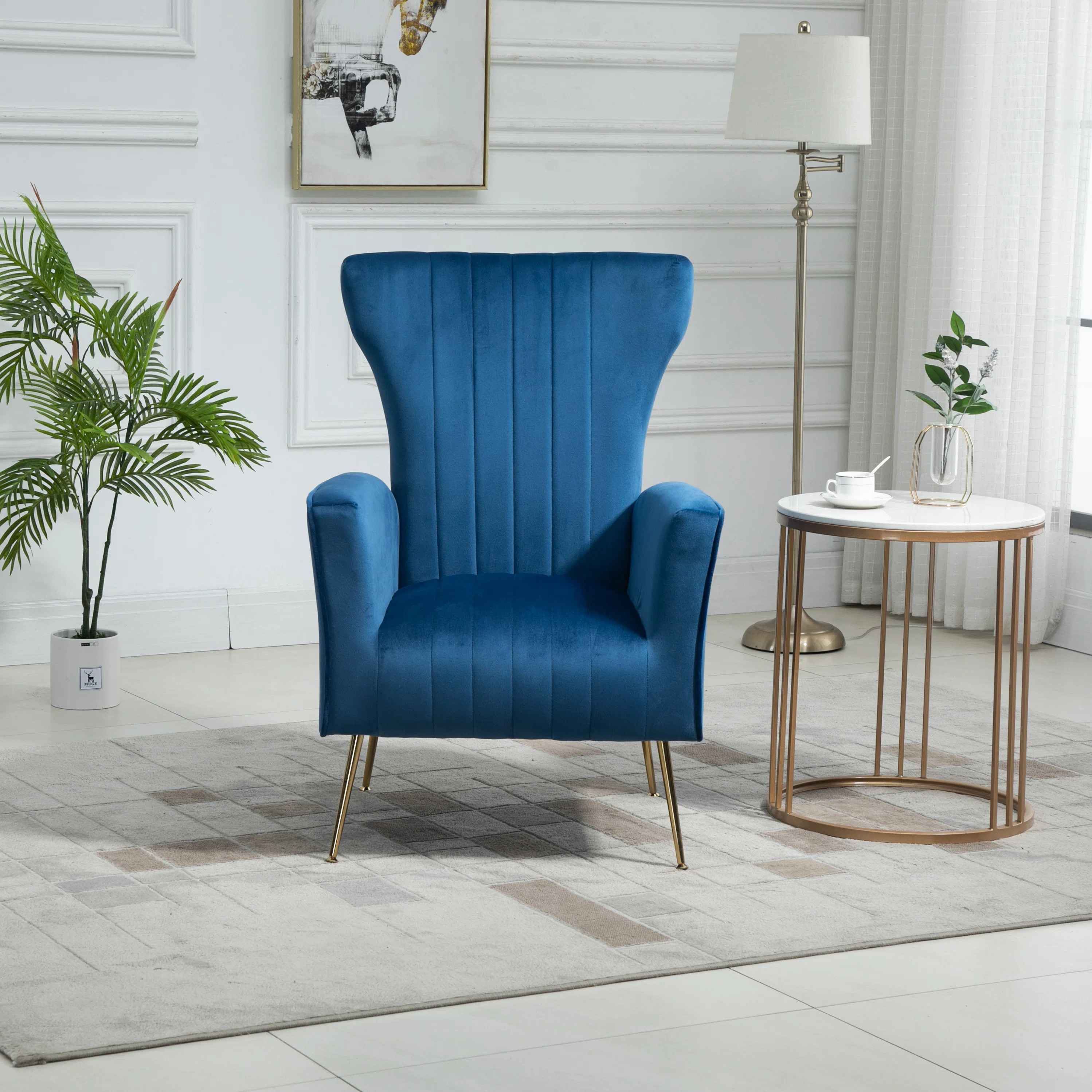Velvet Wingback Chair | Wayfair North America