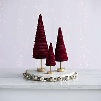 Z. Pedestal Velvet Trees, Set of 3, Handmade Winter Decor, Christmas Decoration, Table Centerpiec... | Amazon (US)