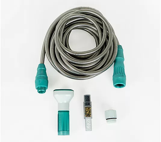 Bernini 40' Expandable Metal Hose with Filtered Hose Nozzle - QVC.com | QVC