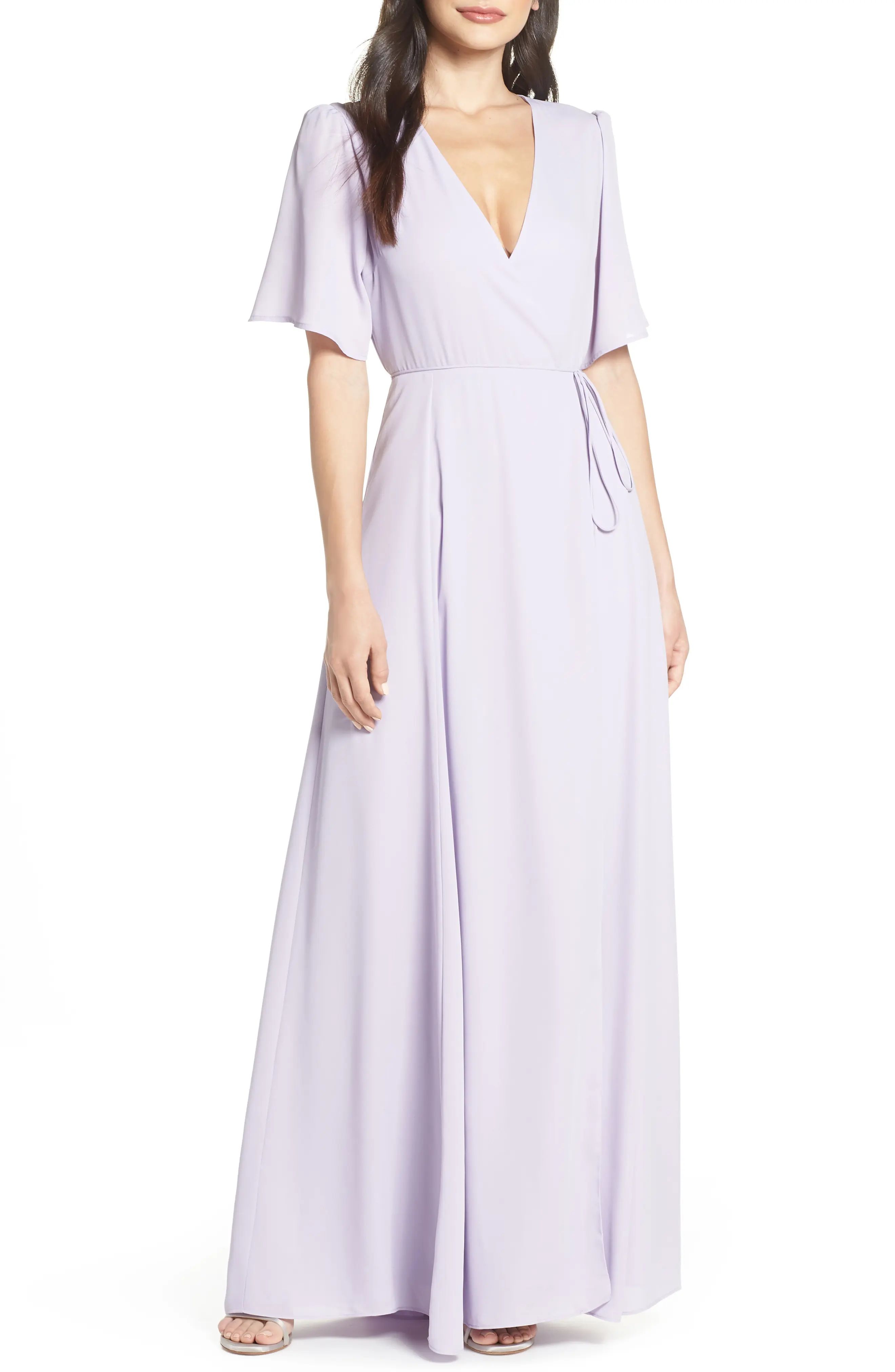 The Aurelia Short Sleeve Wrap Evening Dress | Nordstrom