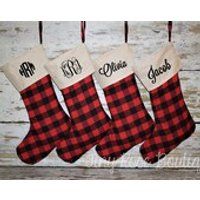Buffalo Check Stockings, Personalized Buffalo Plaid Stocking | Etsy (US)