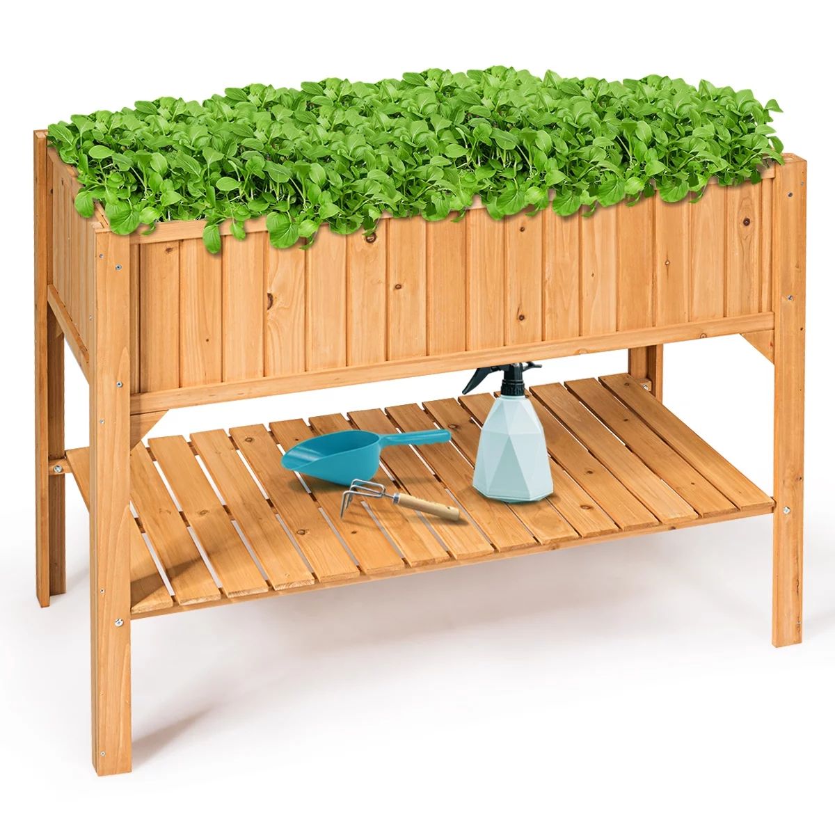 Raised Garden Bed Elevated Planter Box Shelf Standing Garden Herb Garden Wood | Walmart (US)
