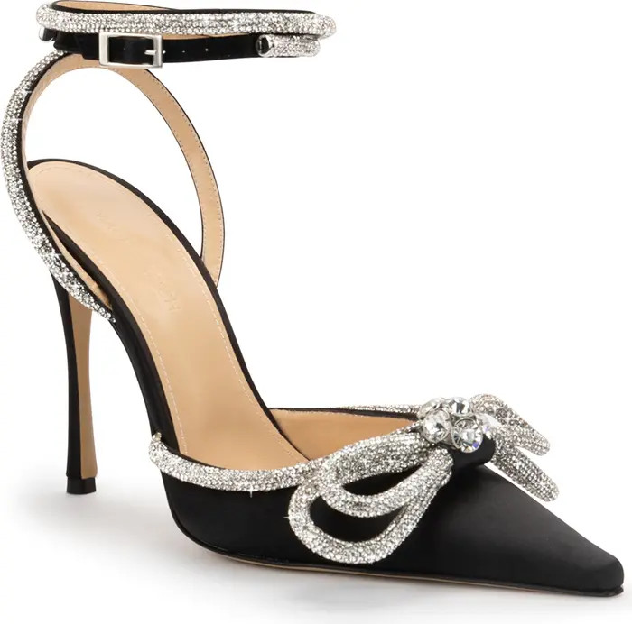 Double Crystal Bow Pointed Toe Pump (Women) | Nordstrom