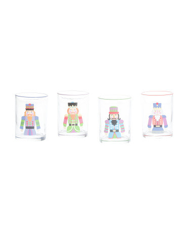 Set Of 4 Nutcracker Double Old Fashion Glasses | TJ Maxx