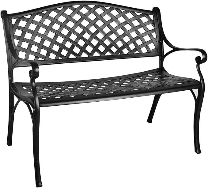 OKIDA 41” Outdoor Garden Bench All-Weather Cast Aluminum Porch Loveseat Chair for Patio Park Pa... | Amazon (US)