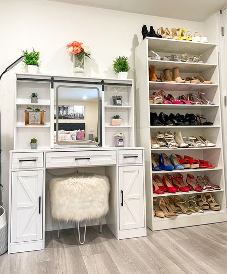 Make up vanity and boom shelf that turned into shoe storage. In love! 

#LTKhome