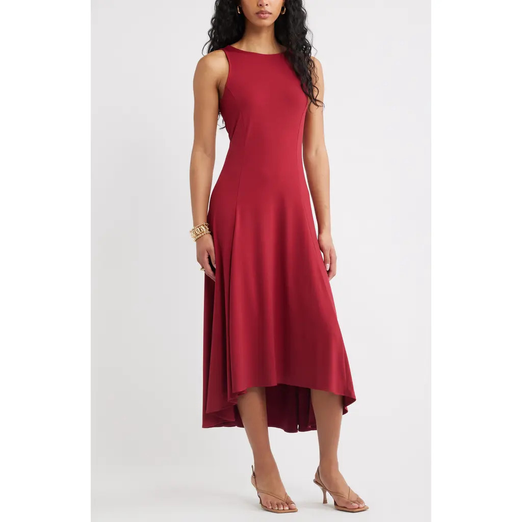 Open Edit High-Low Sleeveless Midi Dress in Red Rumba at Nordstrom, Size Xx-Small | Nordstrom