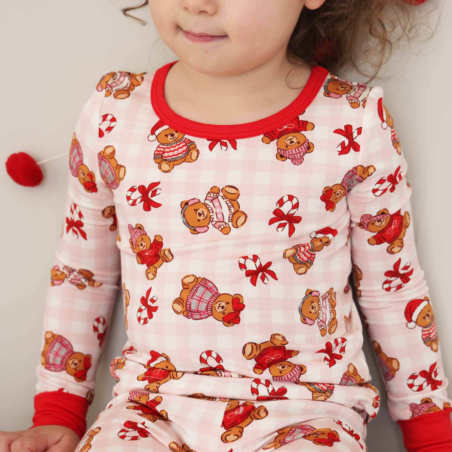 Beary Christmas Two Piece Pajama Set | Pink | Caden Lane