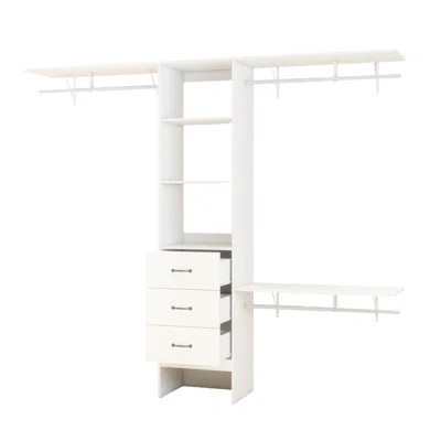 96.06" closet system, walk-in closet organizer, 3 adjustable shelves and 3 expandable hangers and 3 drawers, built-in hangers,load 1000 LBS, white | Wayfair North America