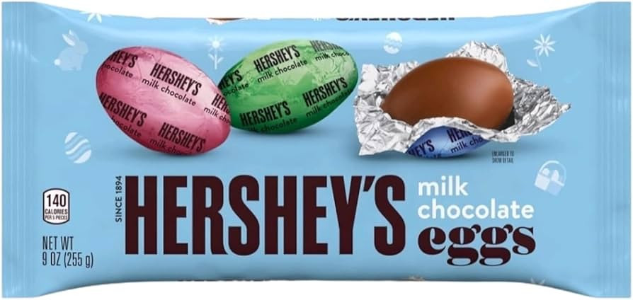 Hershey-Milk Chocolate Easter Eggs, 45 COUNT Individually Wrapped Milk Chocolates in Blue, Pink, ... | Amazon (US)