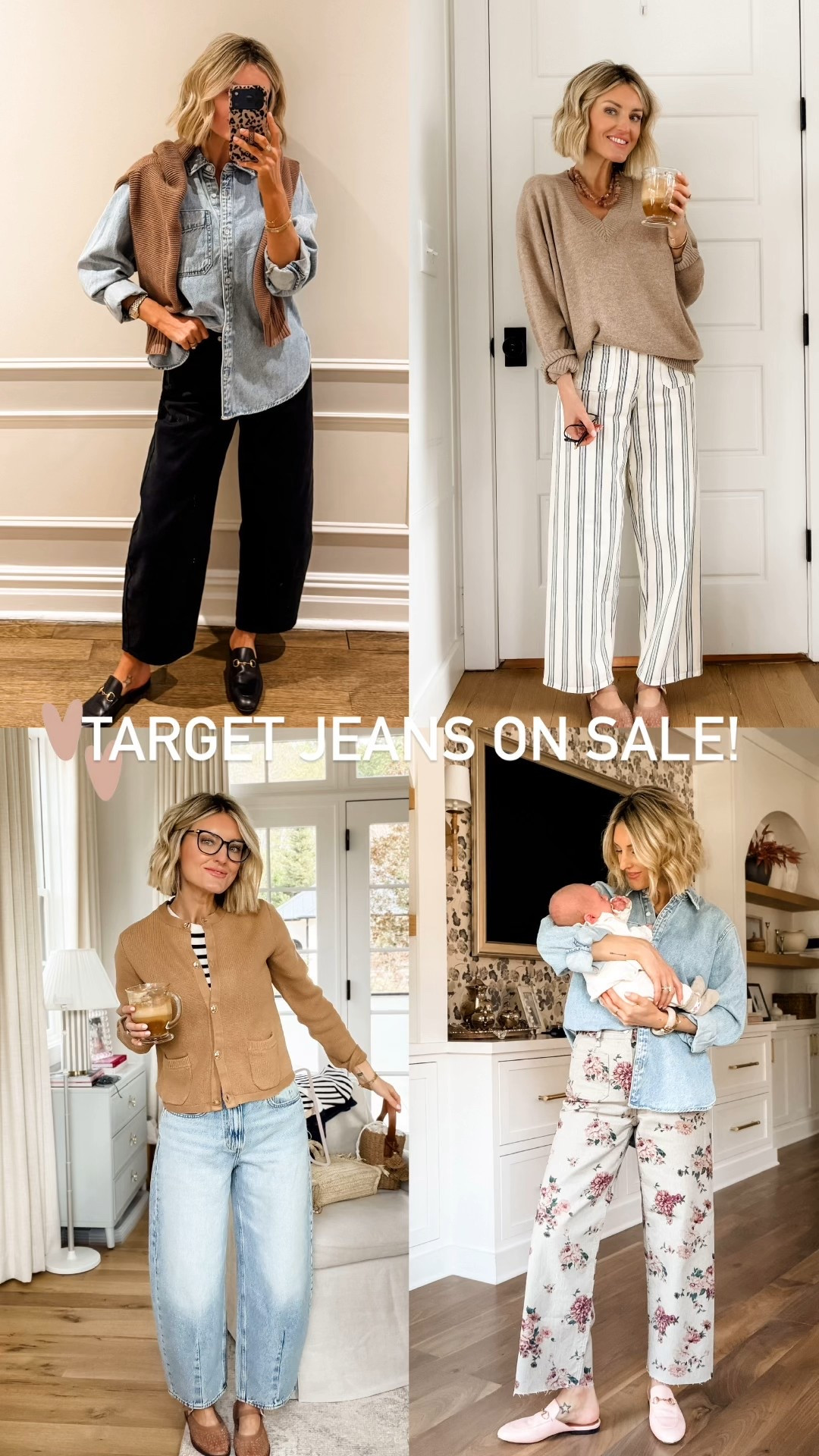 All of these Target jeans are on sale - it ends today! 👏🏼 I have been loving styling all of these pairs! The florals & stripes are so fun for spring! Wearing size 4!

Loverly Grey, Target, Target jeans, barrel jeans, wide leg jeans, spring outfits, mules

#LTKSeasonal #LTKSaleAlert