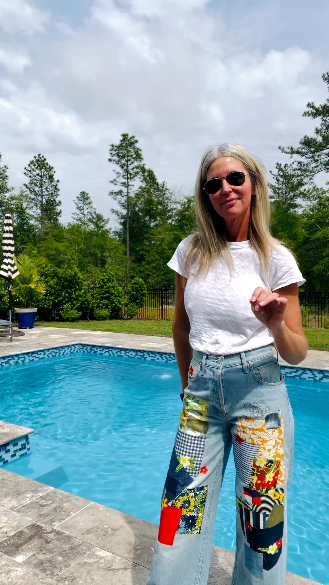 Obsessed doesn’t really even cover how I feel about these jeans! I love the relaxed fit. The patchwork is adorable! I’ve worn them once and was stopped so many times with compliments! Love, love, love!

#LTKootd #LTKOver40 #LTKgrwm