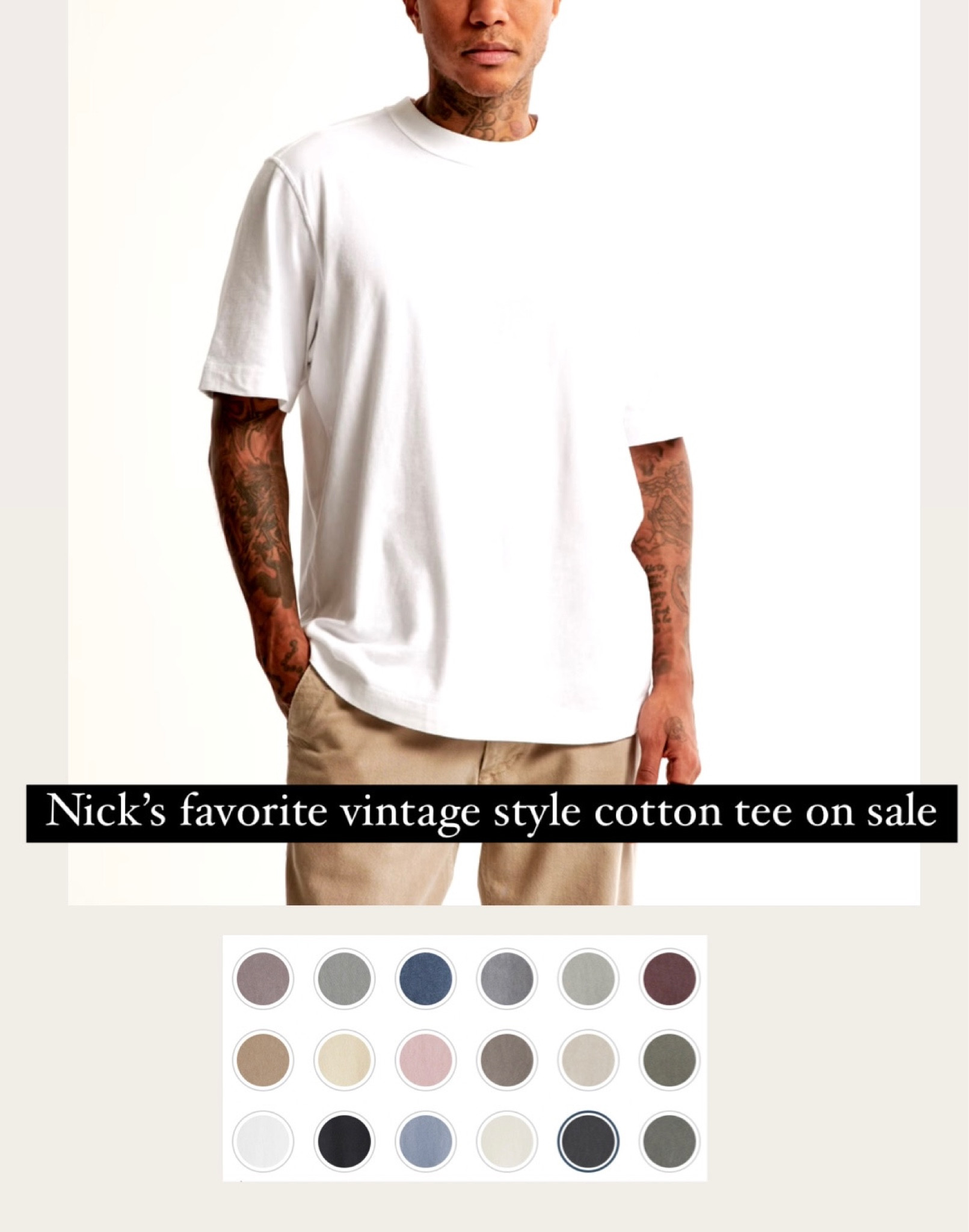 25% off tees + extra 15% off with code AFJEAN 

Nick’s men’s staples picks:

• vintage tee. He wears the “cream” color the most.  According to Nick: “Relaxed fit with a little more structure to it, thick soft material, true to size. Machine wash regularly with no issues”

He’s 5’8” 165 and is sometimes between a S or M, but takes a Small in these tees since the style is a little intentionally oversized. 

• All Day Shorts. “Looks like a chino short but has a lot of stretch to it, hidden side zipper pocket; comfortable enough to wear on a 6 hour flight to CA! Size up if you have more “athletic” thighs/hips."

• jcrew textured sweater tee featured before. Size up if between sizes he takes a medium 

#LTKfindsunder50 #LTKsalealert #LTKmens