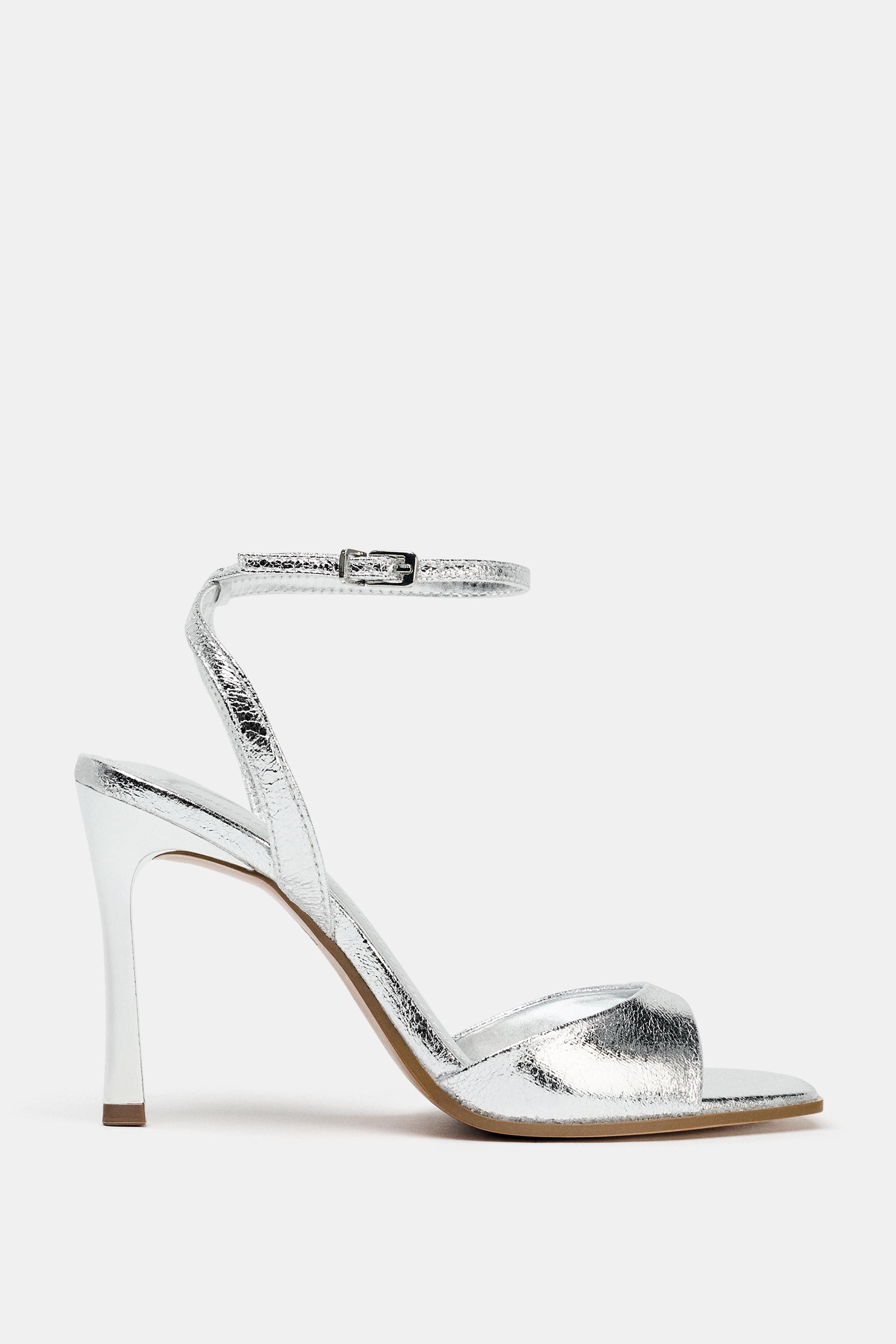 PATENT-FINISH HIGH-HEEL SANDALS | Zara UK