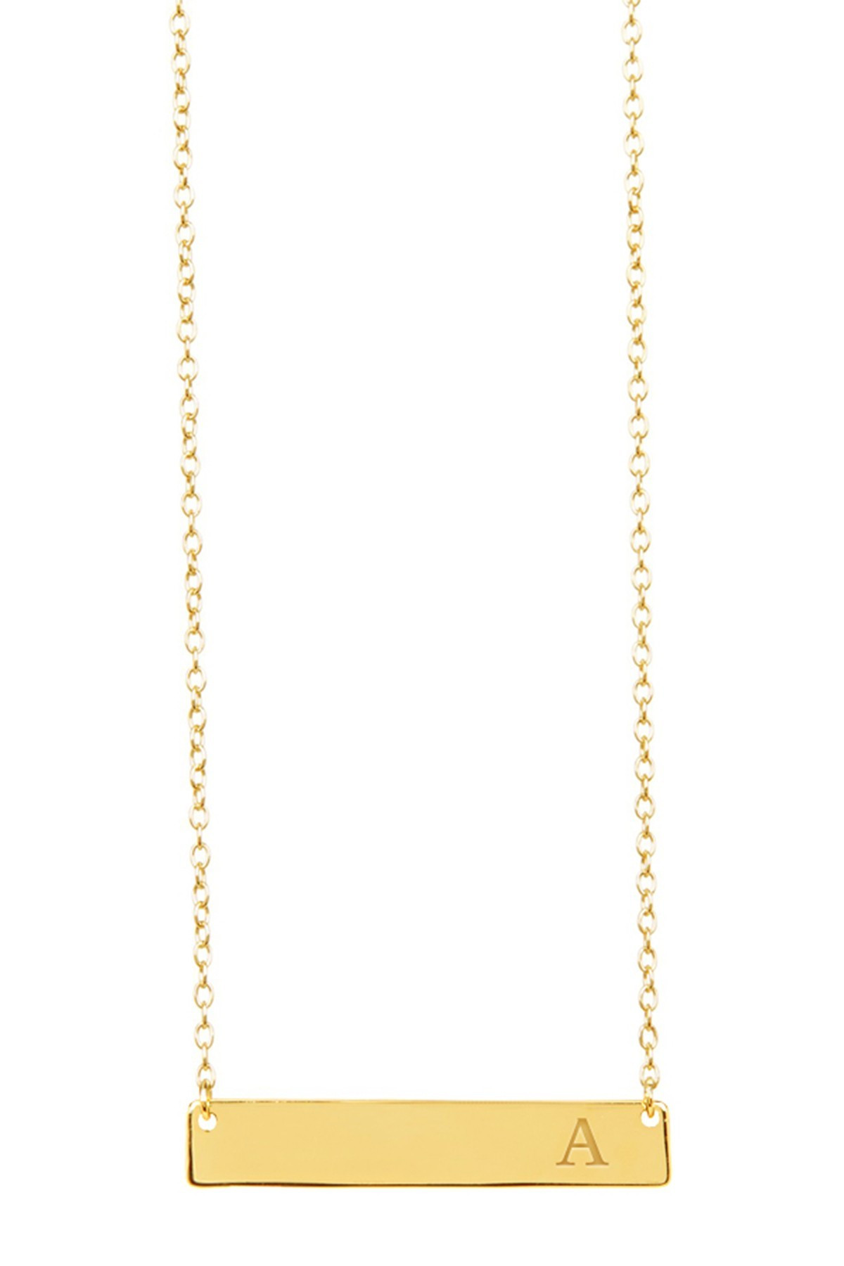 14K Yellow Gold Vermeil Bar Initial Necklace - Multiple Letters Available | Nordstrom Rack