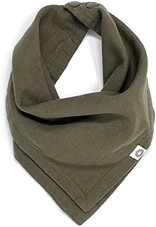 Indi By Kishu Baby - Premium Organic Bandana Scarf Bib with Snaps (Dark Olive) | Amazon (US)