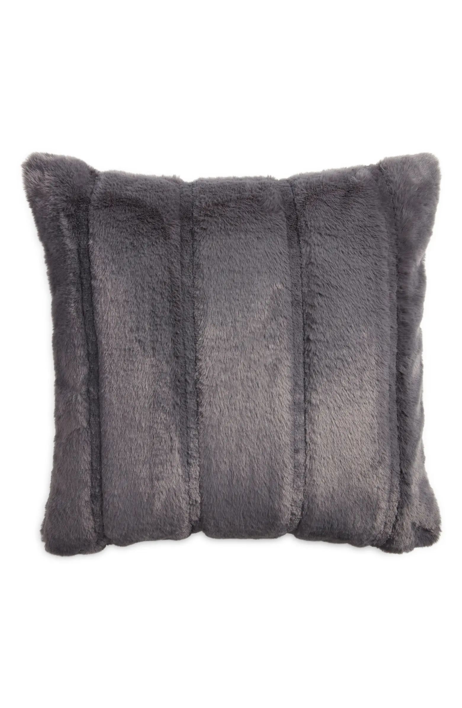 Jacquard Stripe Faux Fur Accent Pillow | Nordstrom