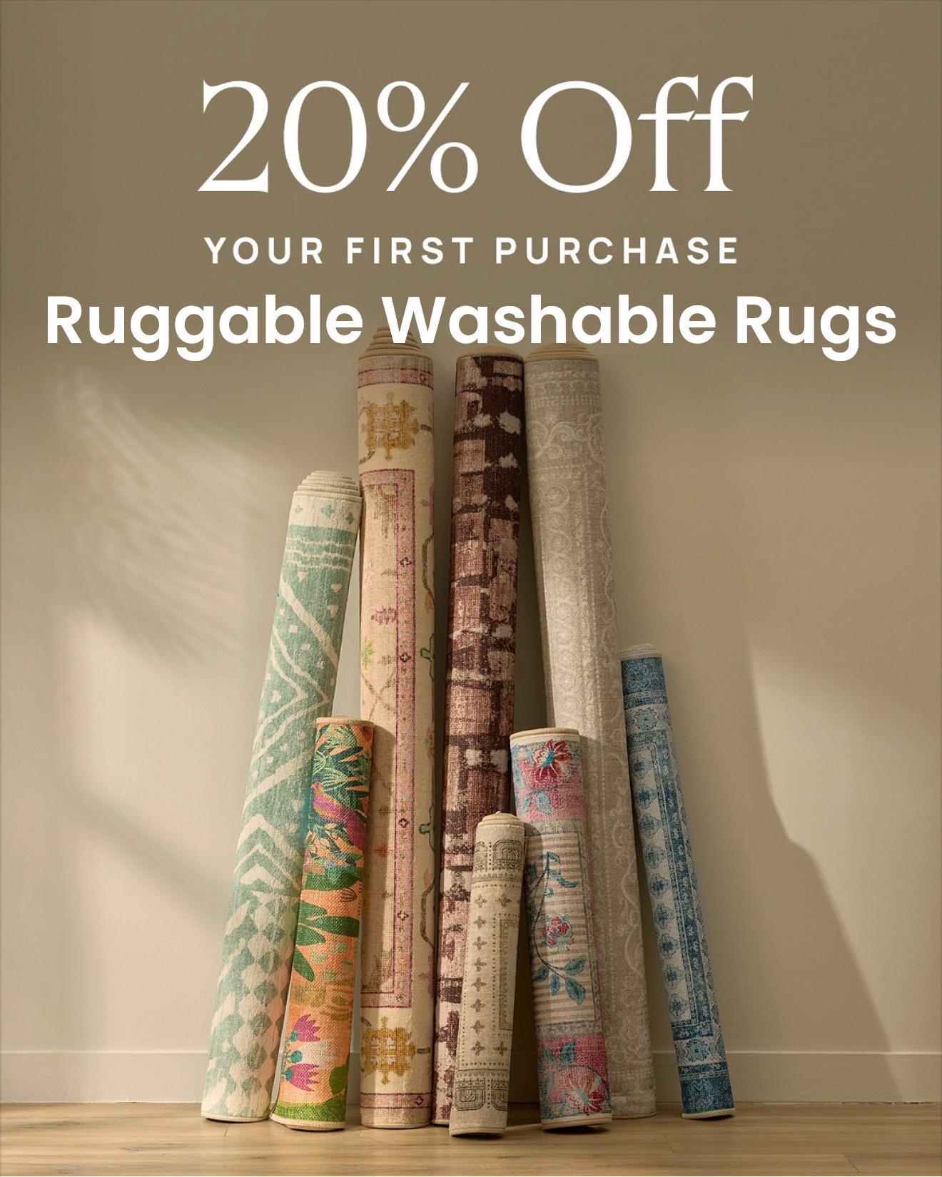 Ruggable WASHABLE rugs are amazing! There are so many colors, styles and sizes for the whole family and every room in your house! 
Living room, bedroom, nursery, playroom, loft, office, kitchen, hallway, patio…. There is a rug  for that! Forget about carpet, cleaning and buildup of dirt and germs. If your kids or pets get something on the rug, just throw it in the wash! ￼
Take 20% off your first purchase of a Ruggable rug!￼

Coastal. BoHo. Nursery. Kids room. Floral. Neutral. Organic. Natural. Bright. Fun. Traditional. Transitional. Shabby chic. Beachy. Comfy. Cozy. Elegant. farmhouse. Feminine. masculine. ￼ Colorful. Home decor. Modern. Mid-century modern. ￼￼￼