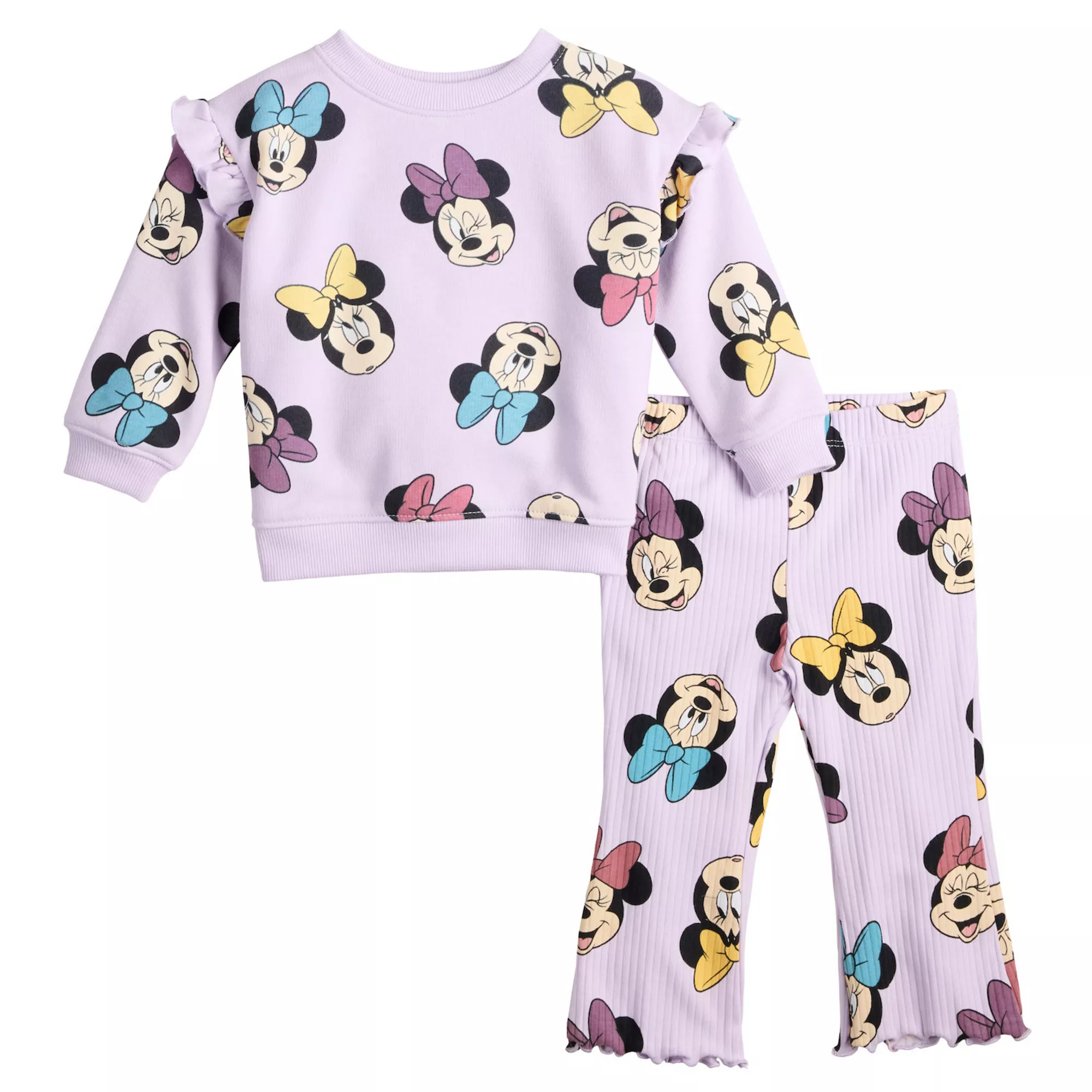 Baby Girl Jumping Beans® Disney's Minnie Mouse Flutter Sleeve Crew & Legging Set | Kohl's
