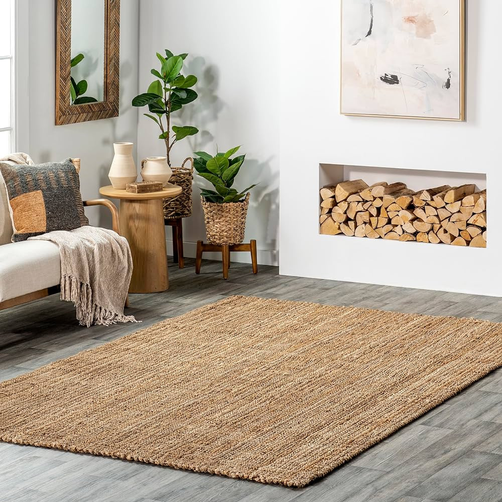 nuLOOM Ashli Solid Farmhouse Jute Accent Rug, 2X3, Natural | Amazon (US)