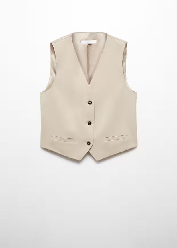 Suit waistcoat with buttons | MANGO (UK)