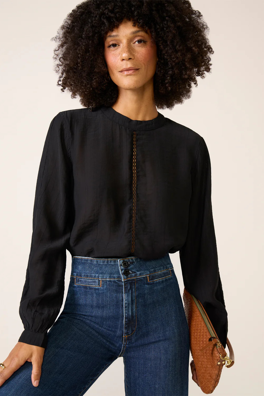 Ladder Lace Trim Blouse | Evereve