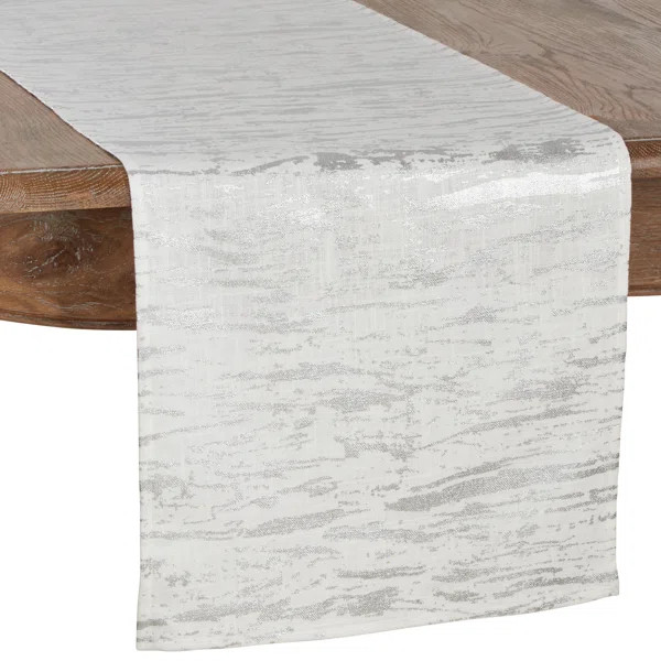 Aldgate Distressed Foil Metallic Glitzy Cotton Table Runner | Wayfair North America