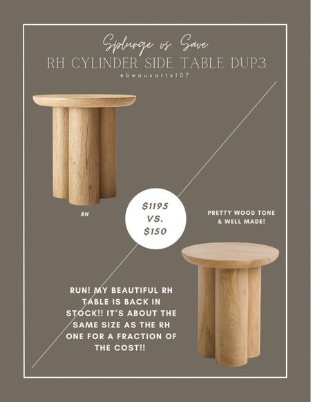 Shop my beautiful RH look for less side table for a steal!! 

#LTKstyletip #LTKsalealert #LTKhome