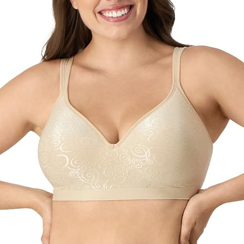 Bali Women's Comfort Revolution Wirefree Bra DF3463, Nude Swirl Pattern, 34DD | Amazon (US)