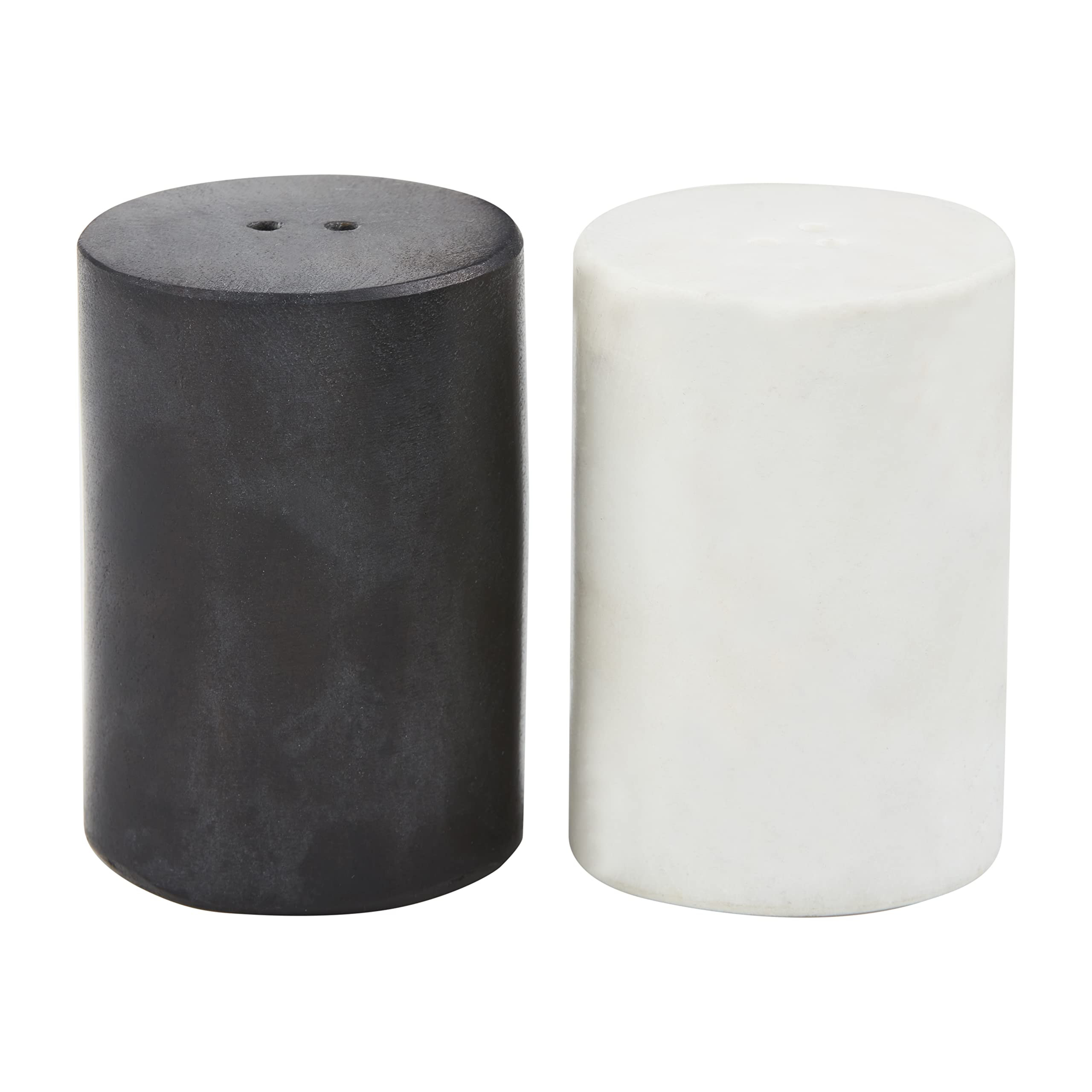 Mud Pie Marble Black/White Salt and Pepper Shakers; 2 3/4" X 1 3/4" Dia | Amazon (US)