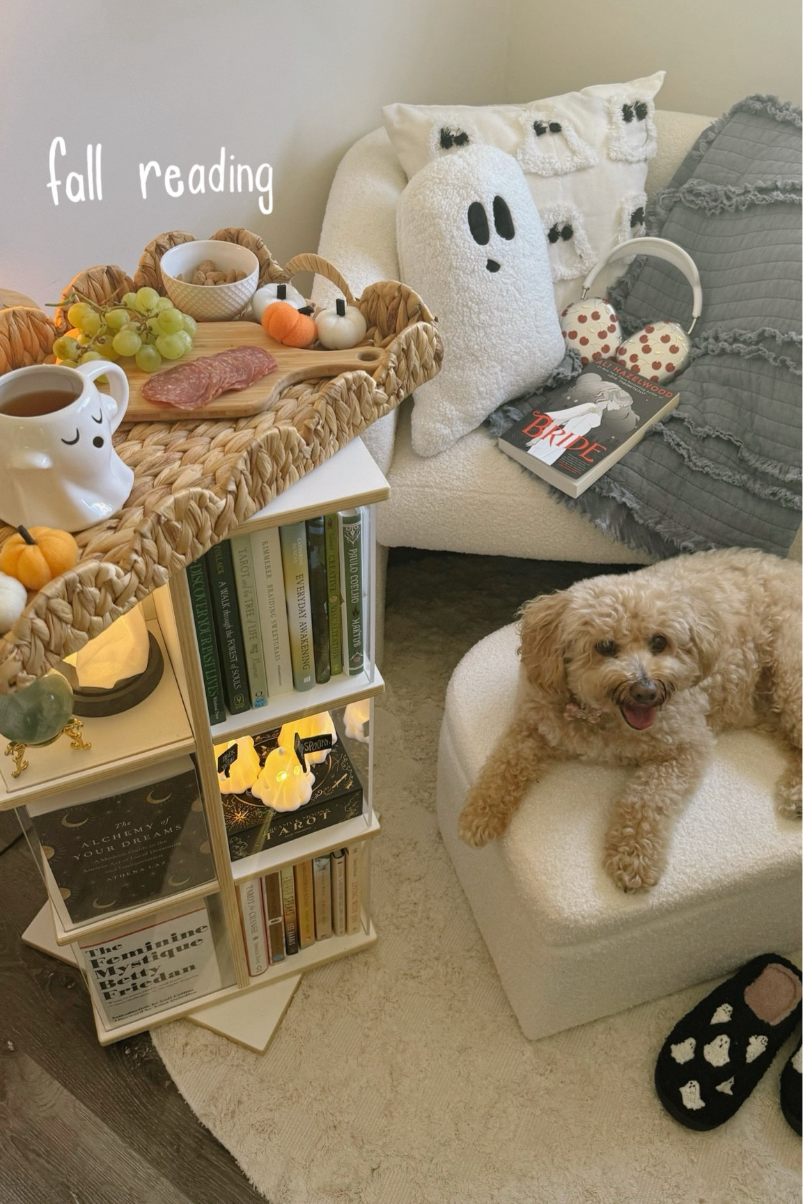 Fall reading corner

fall decor, fall reading, reading room, reading corner, fall slippers, ghost slippers, ghost pillows, reading chair, bookshelf, rotating bookshelf, fall, halloween, fall aesthetic, fall home decor, fall decor, halloween decor, halloween home decor, halloween reading corner, read with me, reading vlog, reading aesthetic, book aesthetic, book lover, book worm, book recommendations, amazon, amazon finds, amazon must haves, amazon furniture, amazon decor, amazon halloween, amazon home

#LTKHome #LTKFamily #LTKSeasonal
